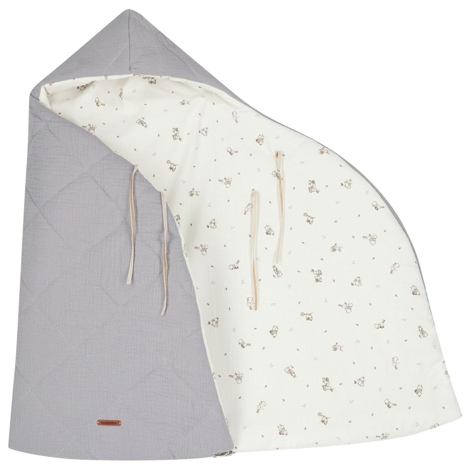 Ivory & Grey Baby Reversible Hooded Nest, 2, hi-res