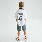 Boys White & Green Shorts Set, 2, hi-res