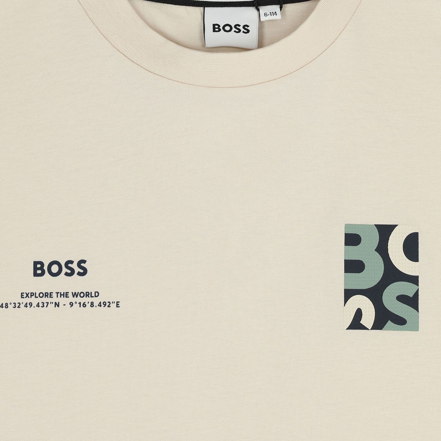 Boys Beige Logo T-Shirt, 2, hi-res