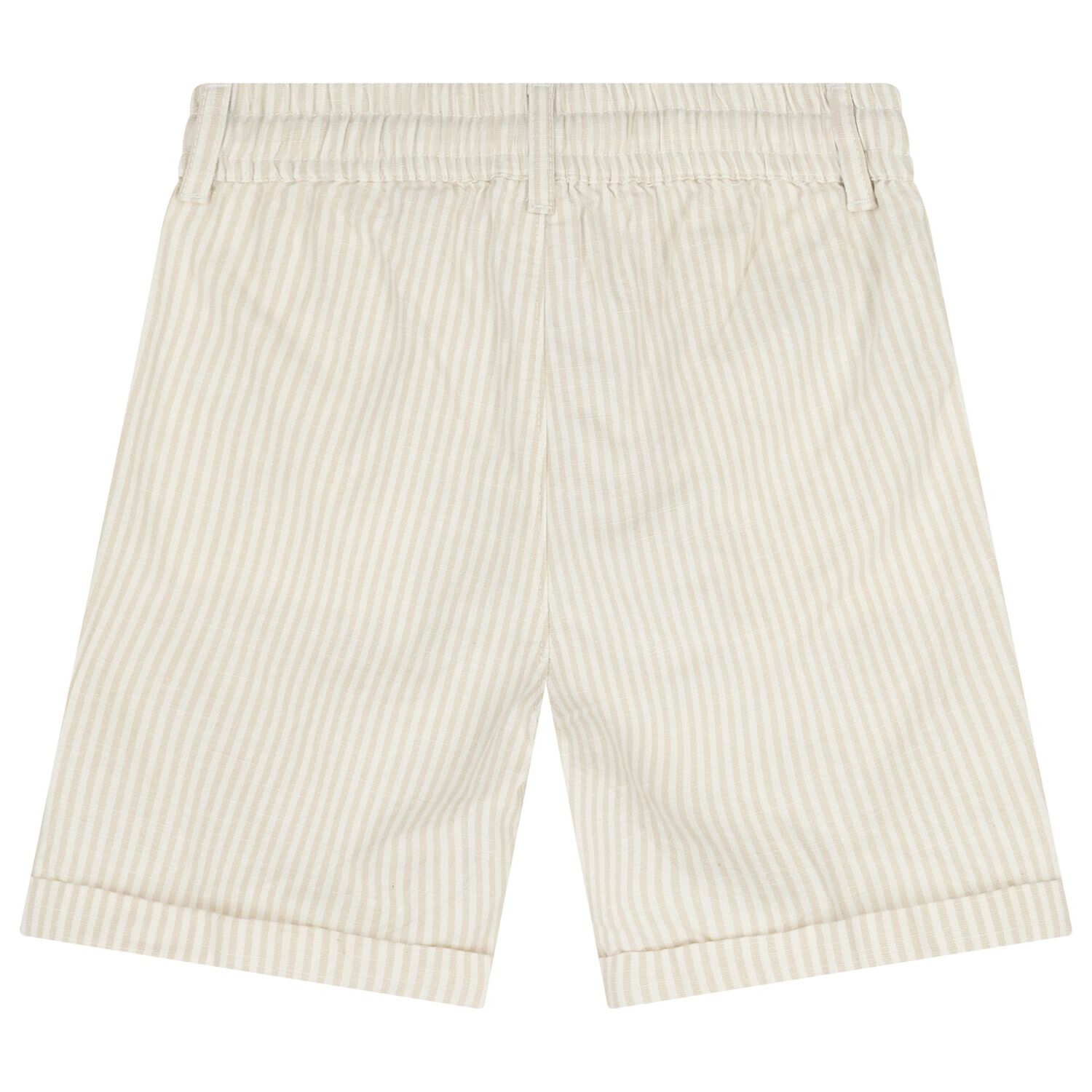 Boys Ivory & Beige Striped Shorts, 1, hi-res