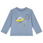 Younger Boys Blue Robot Long Sleeve Top, 1, hi-res