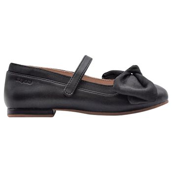 Girls Black Flower Shoes