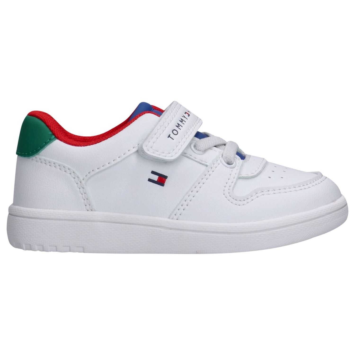 Boys White Logo Trainers, 1, hi-res