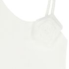Girls White Rose Applique Top, 1, hi-res