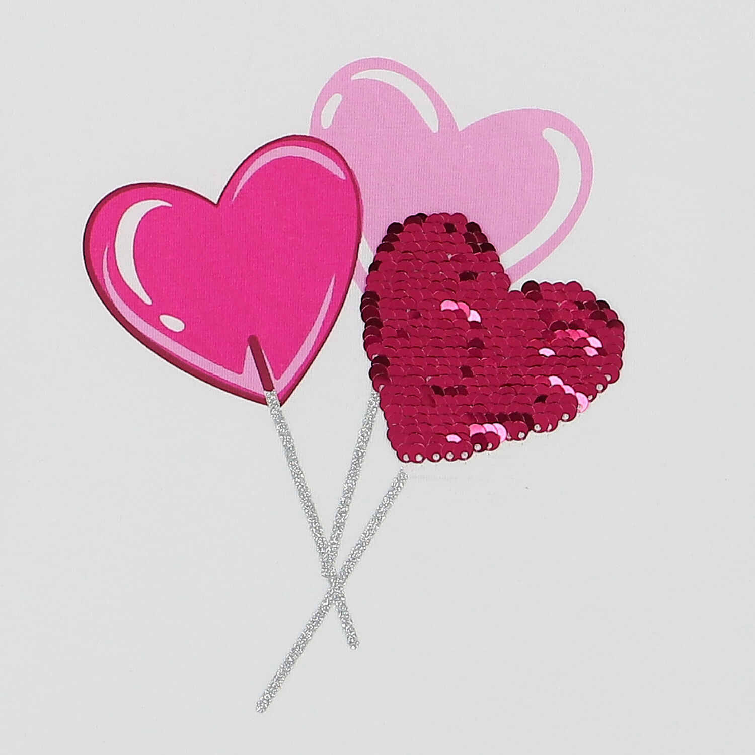 فستان بنات بطبعة قلب باللون الوردى والابيض, 1, hi-res