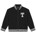 Boys Black Logo Zip Up Top, 1, hi-res