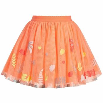 Girls Orange Tulle Skirt