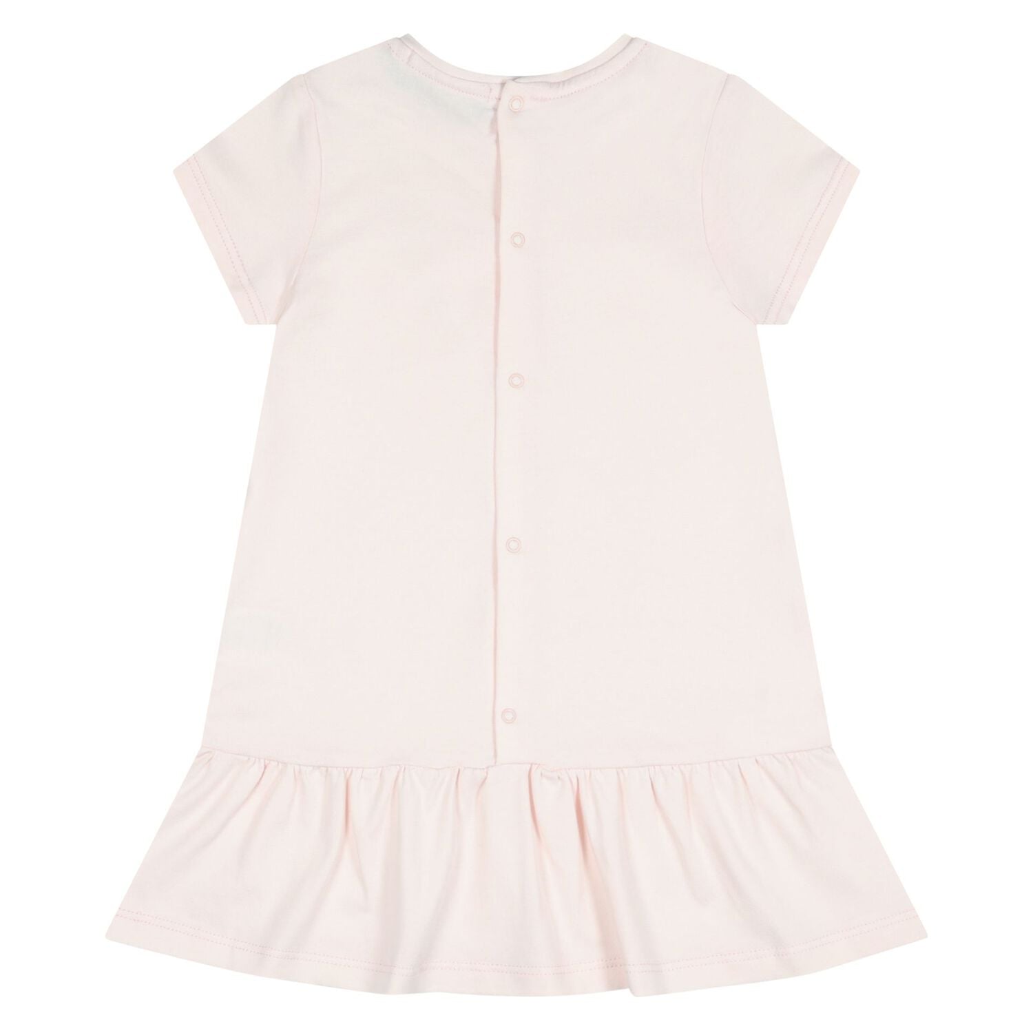 Younger Girls Pink Bag Logo Dress, 3, hi-res