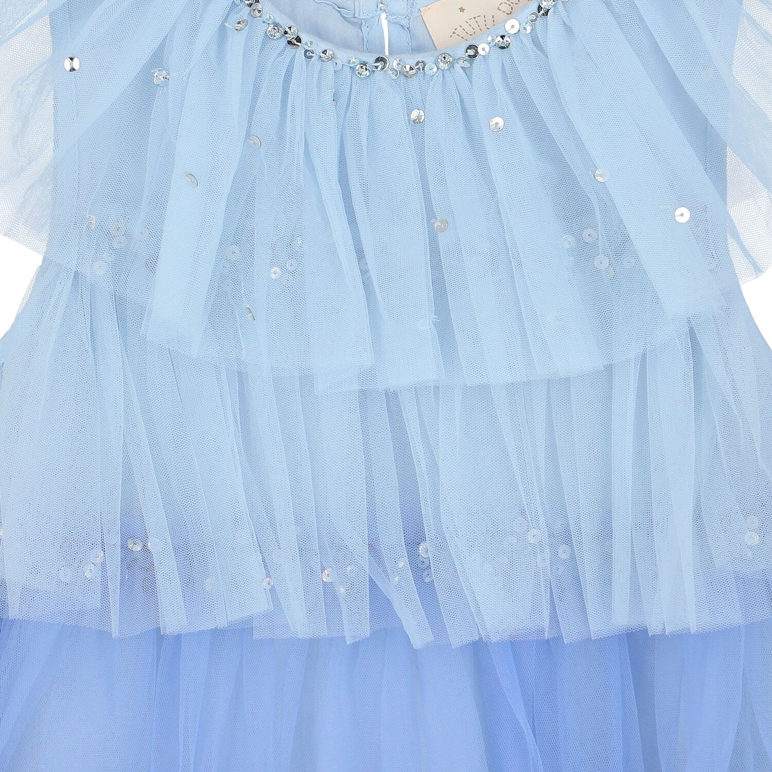 Girls Blue & Navy Embellished Tulle Dress, 1, hi-res image number null