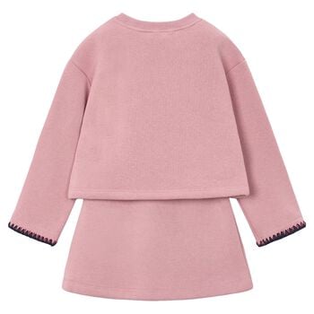 Girls Pink Heart Skirt Set