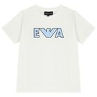 Boys Ivory Logo T-Shirt, 1, hi-res