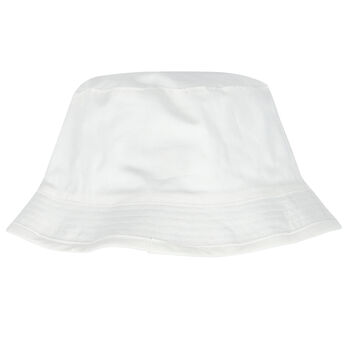 White Teddy Bear Logo Baby Sun Hat