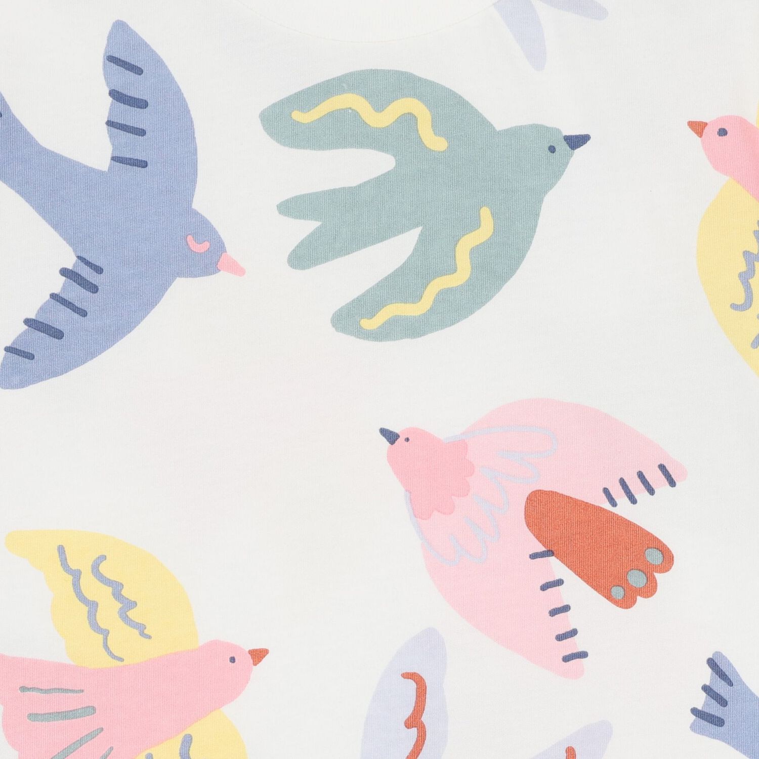 Girls White Birds T-Shirt, 1, hi-res