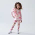 Girls Pink Bow Leggings, 1, hi-res