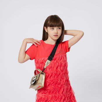 Girls Gold Choupette Logo Handbag