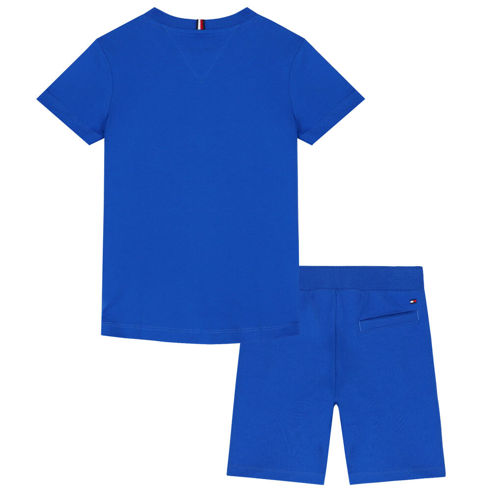Tommy Hilfiger Boys Blue & Grey Logo Shorts Set | Junior Couture USA