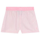 Girls Pink & White Logo Pyjamas, 1, hi-res