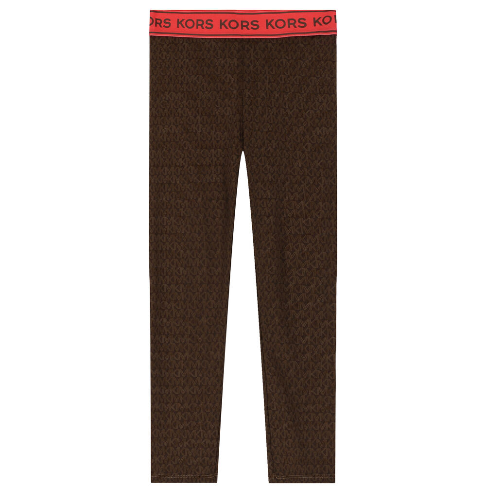 MICHAEL KORS Logo-print leggings girl brown 