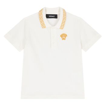 Younger Boys Ivory Medusa Polo Shirt