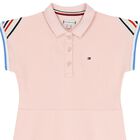 Girls Pink Logo Polo Dress, 2, hi-res