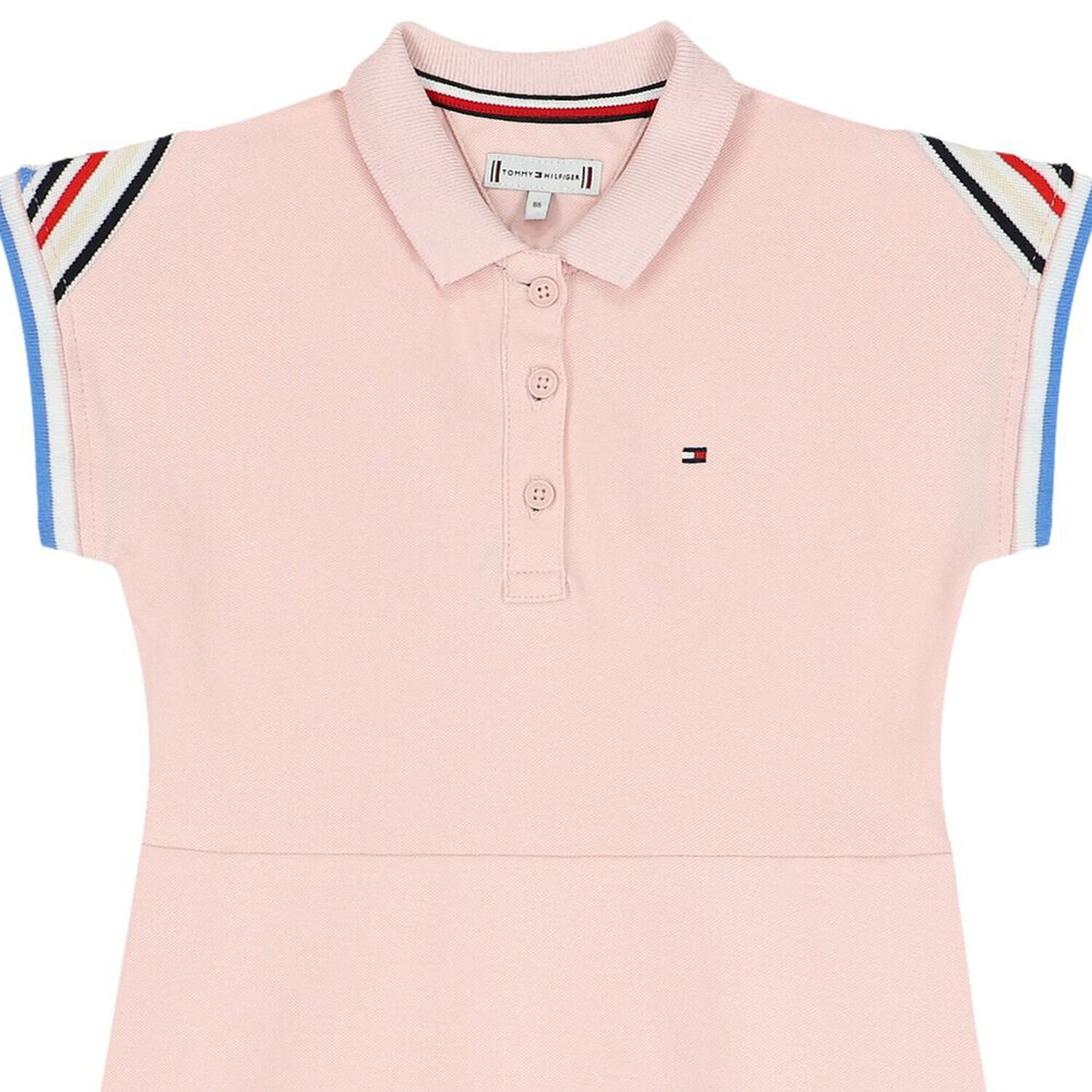 Girls Pink Logo Polo Dress, 2, hi-res image number null