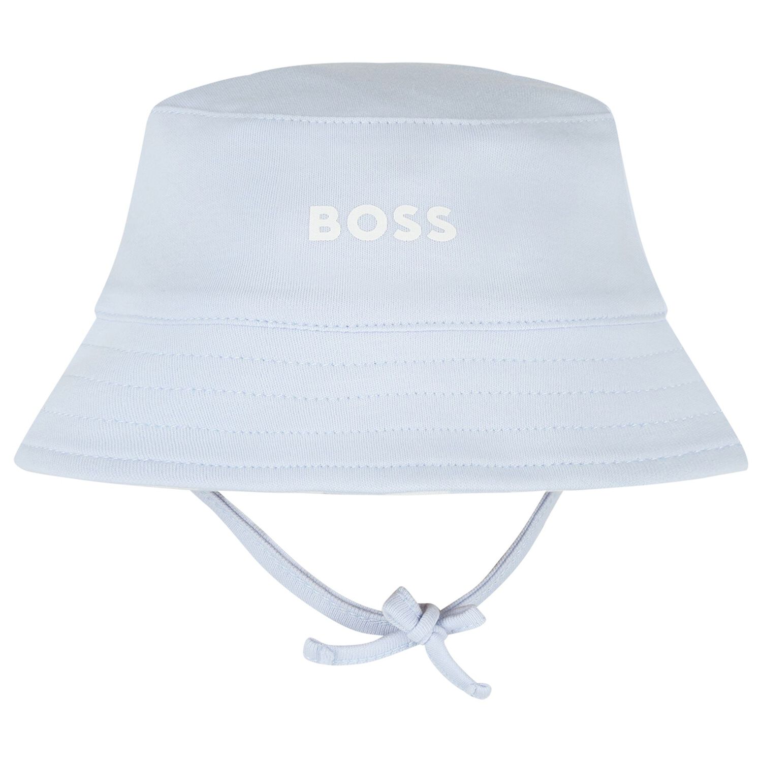 Baby Boys Blue & White Striped Logo Reversible Hat, 1, hi-res