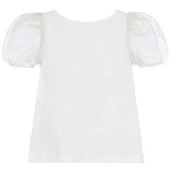 Girls Ivory Embellished T-Shirt