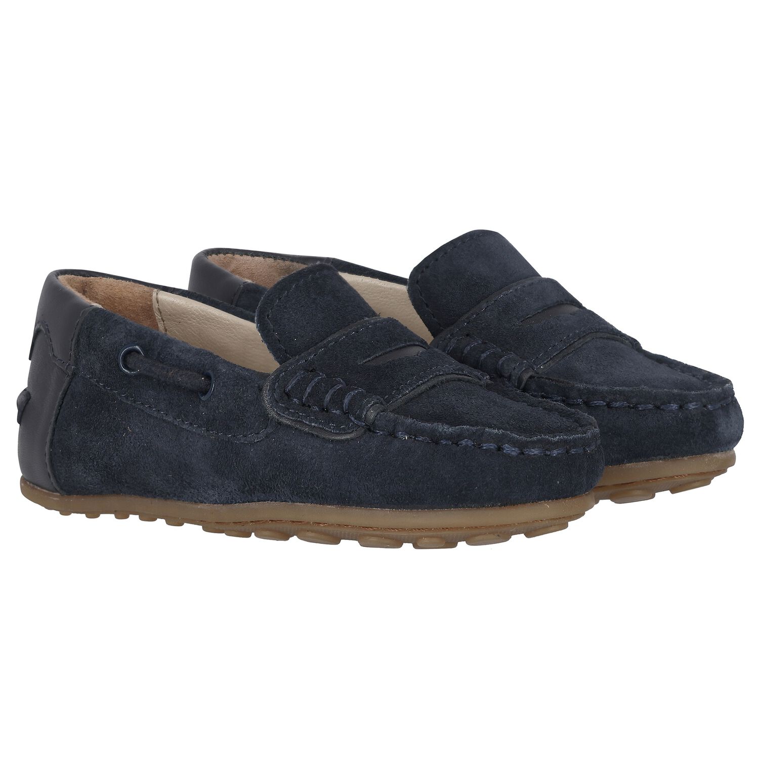 Boys Navy Blue Moccasins, 1, hi-res image number null