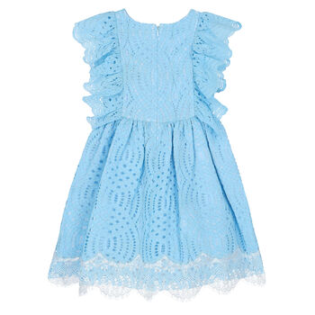 Girls Blue Lace Dress