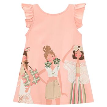 Girls Pink Ruffled Dress