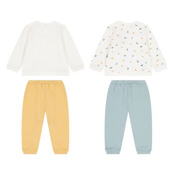 Baby Boys Ivory & Green Tracksuits ( 2 Pack )