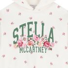 Girls Ivory Floral Logo Hooded Top, 1, hi-res