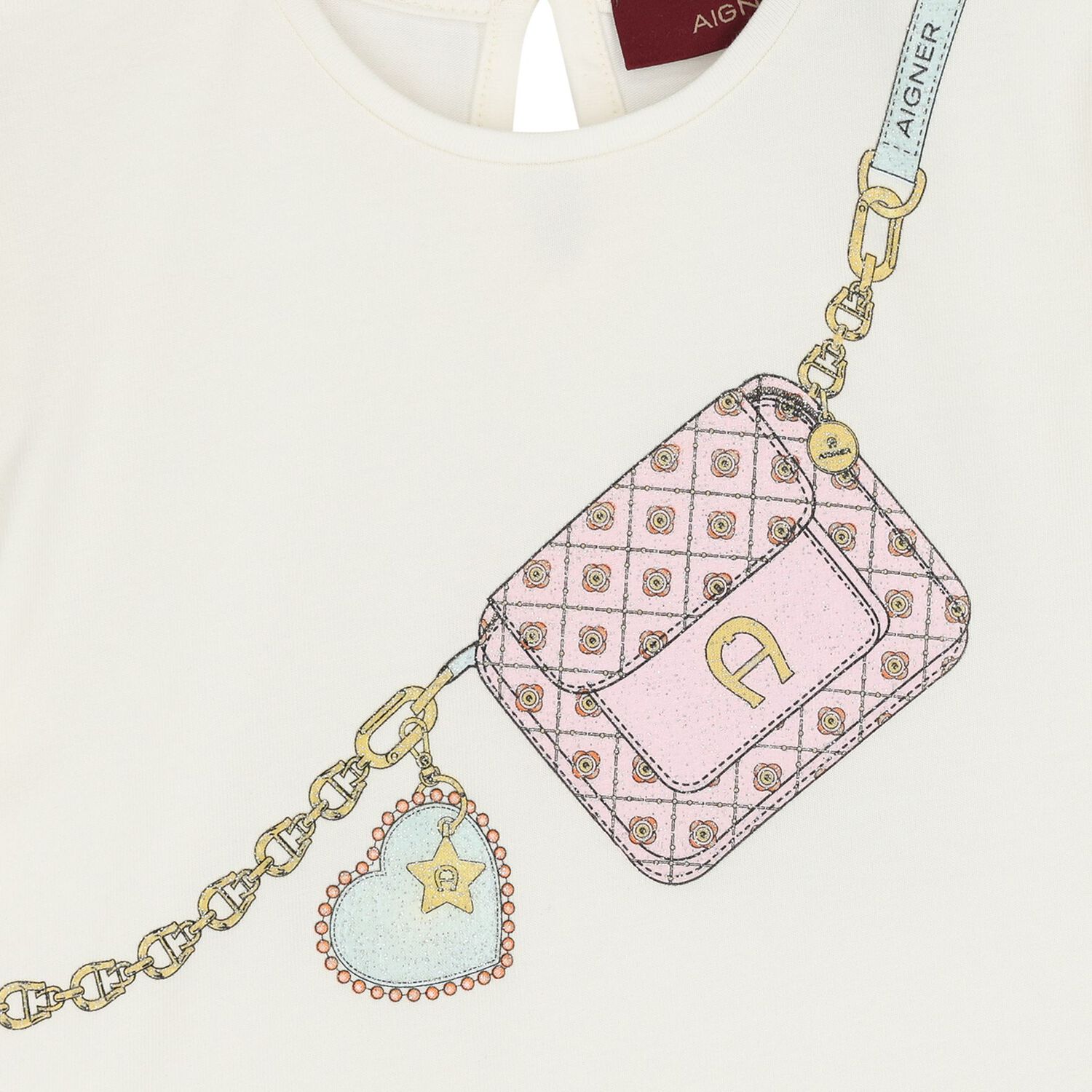 Younger Girls White & Pink Leggings Set, 1, hi-res