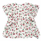 Girls White & Red Cherry Print Beach Dress, 1, hi-res