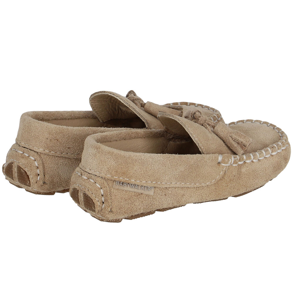 Babywalker Boys Beige Suede Shoes | Junior Couture
