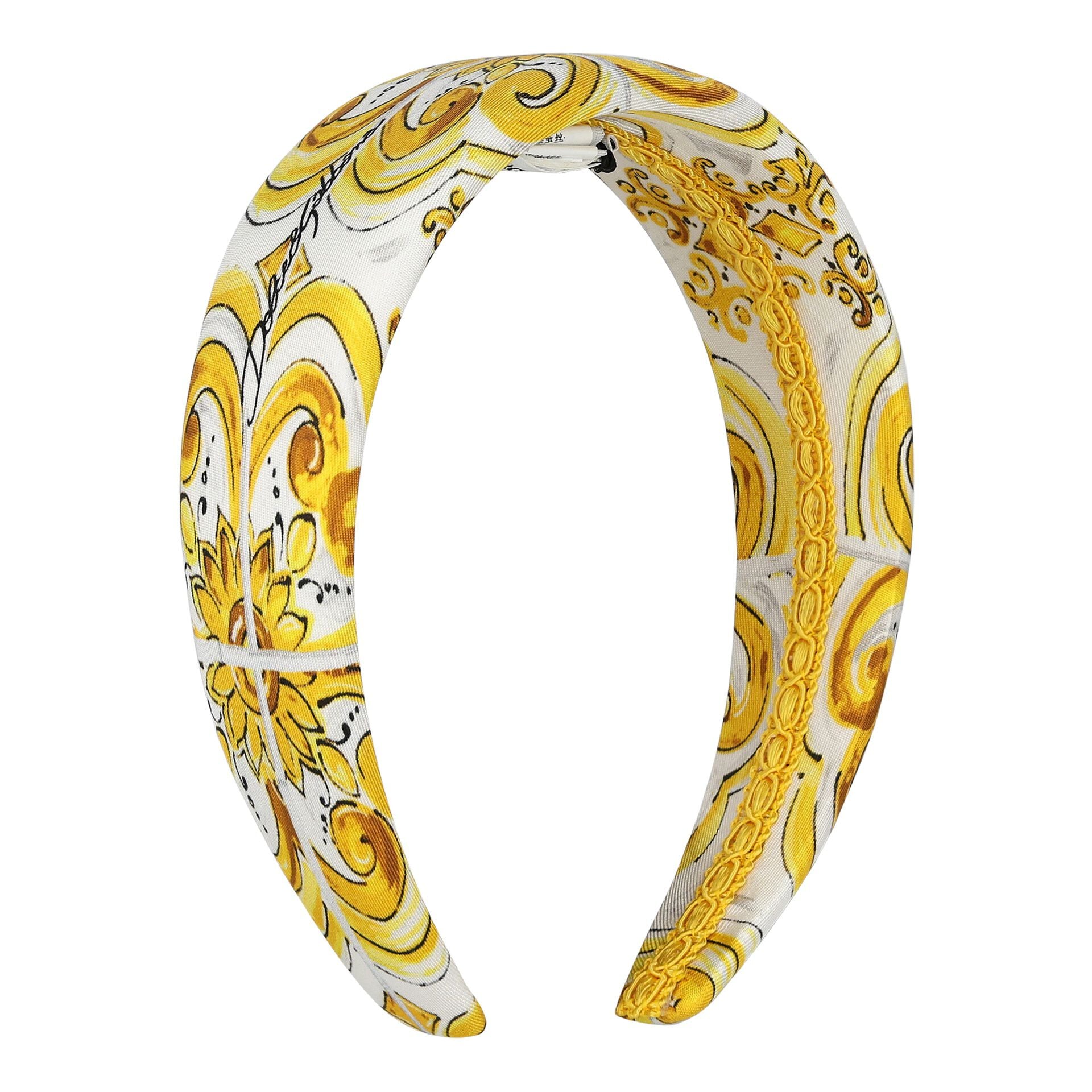 Dolce & Gabbana Girls White & Yellow Majolica Headband | Junior