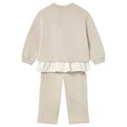 Younger Girls Beige Teddy Bear Tracksuit, 3, hi-res