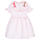 Girls Pink Satin Dress, 1, hi-res