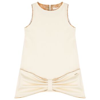 Girls Ivory Bow Dress