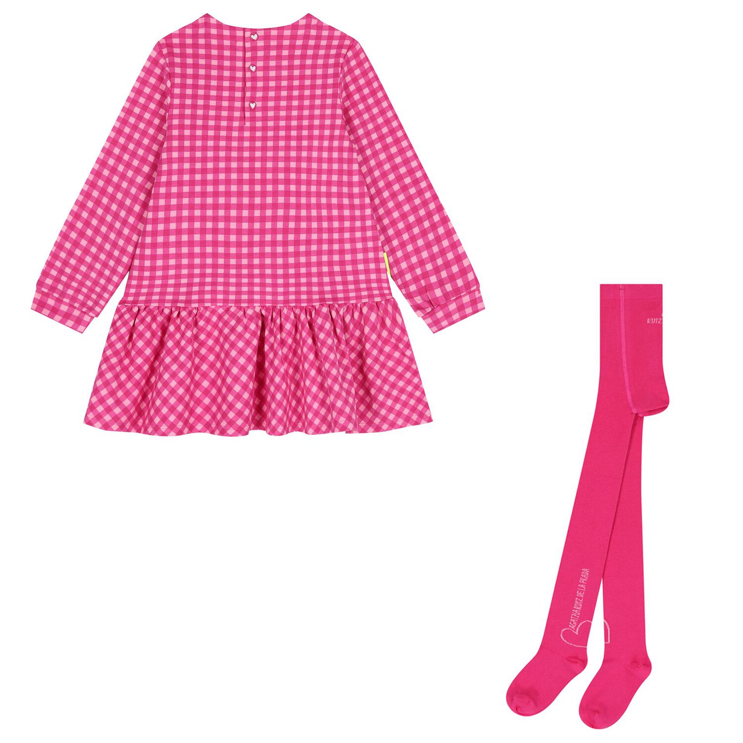 Girls Pink Gingham Dress Set, 1, hi-res image number null