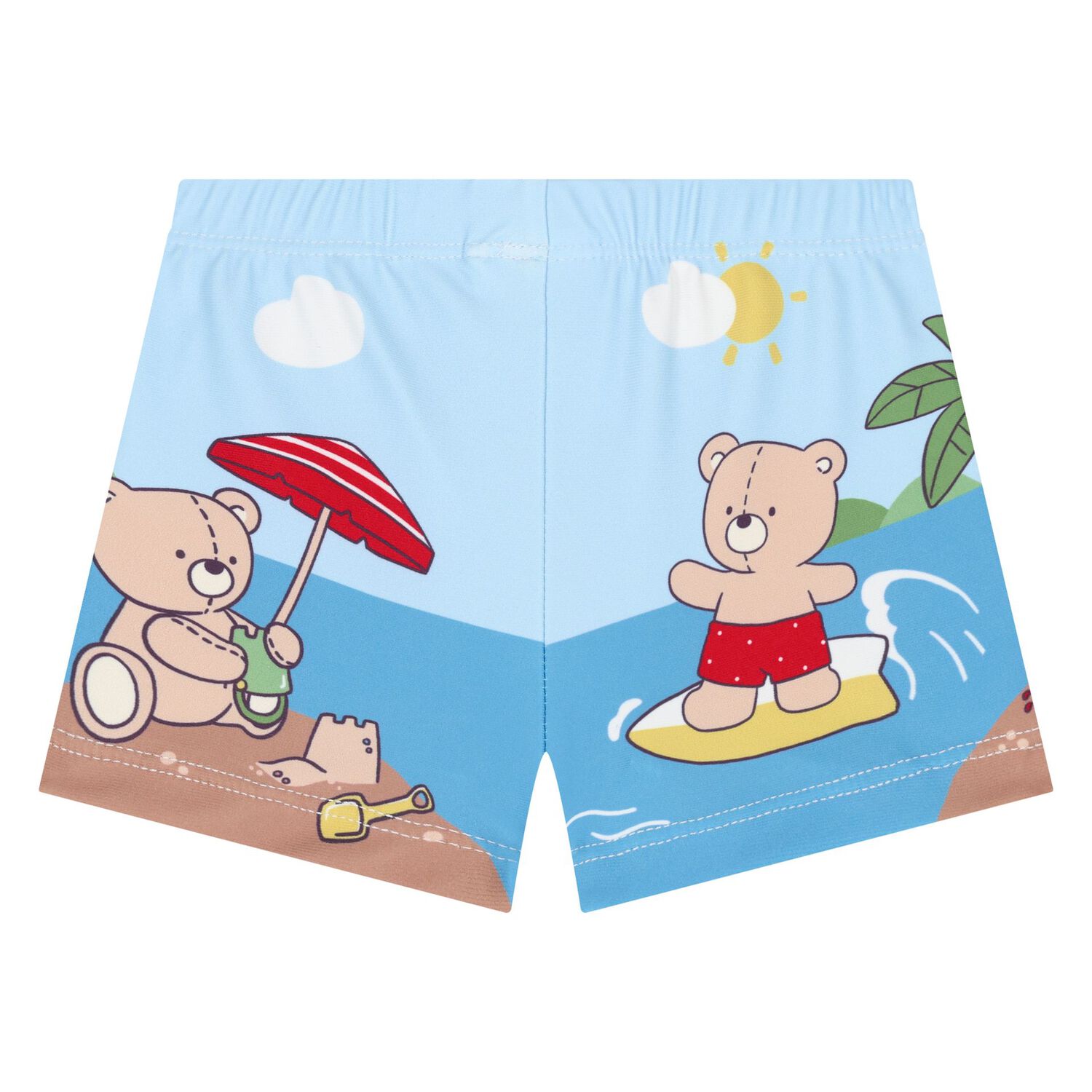 Baby Boys White, Blue & Brown Bear Swim Set, 3, hi-res image number null