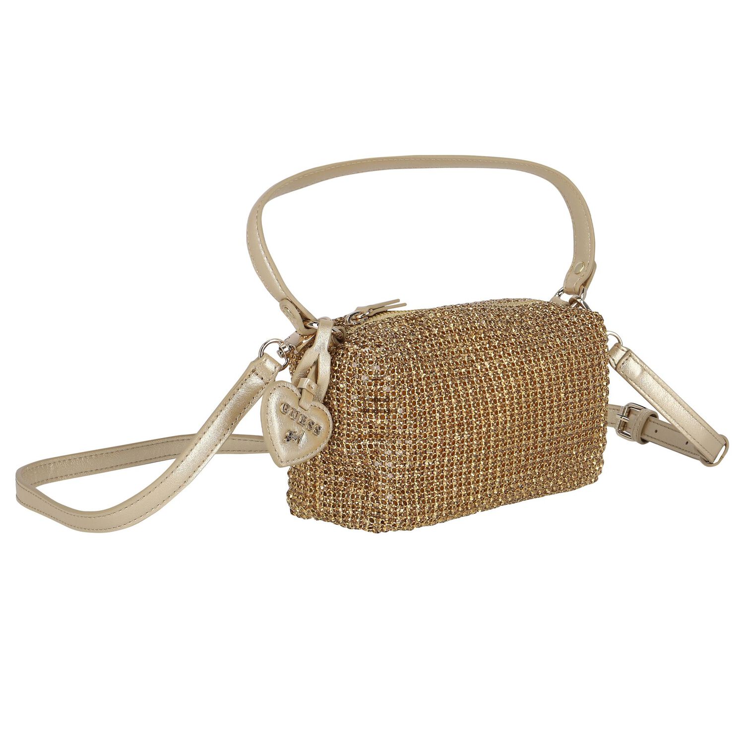 حقيبة يد بنات بالشعار باللون الذهبى, 1, hi-res