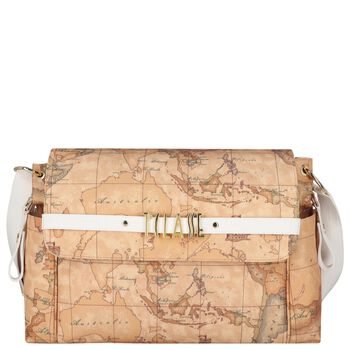 Beige Geo Map Baby Changing Bag