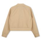 Girls Beige Logo Zip Up Top, 1, hi-res