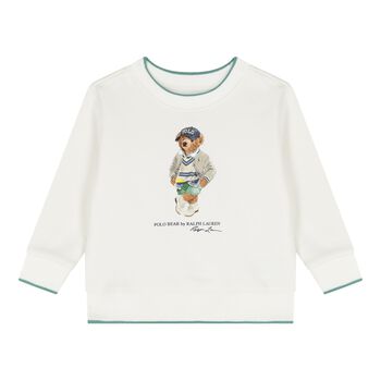Baby Boys Ivory Polo Bear Sweatshirt