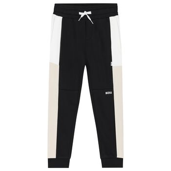 Boys Black Logo Joggers