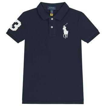 Boys Navy Blue Logo Polo Shirt