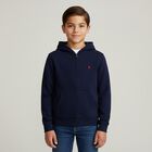 Boys Navy Logo Zip Up Top, 1, hi-res
