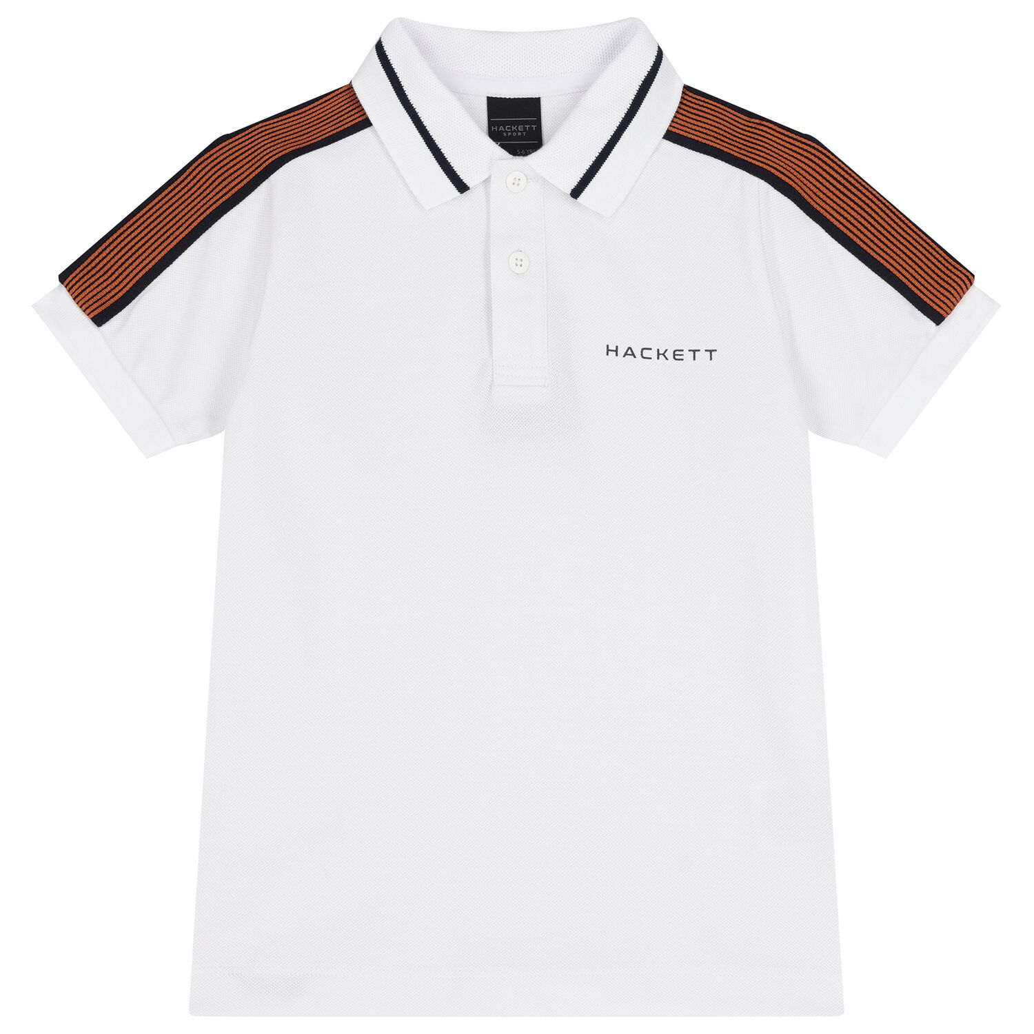 Boys White & Navy Blue Polo Shirt, 1, hi-res