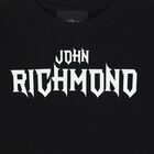 تيشيرت باكمام بالشعار باللون الاسود للاولاد, 1, hi-res